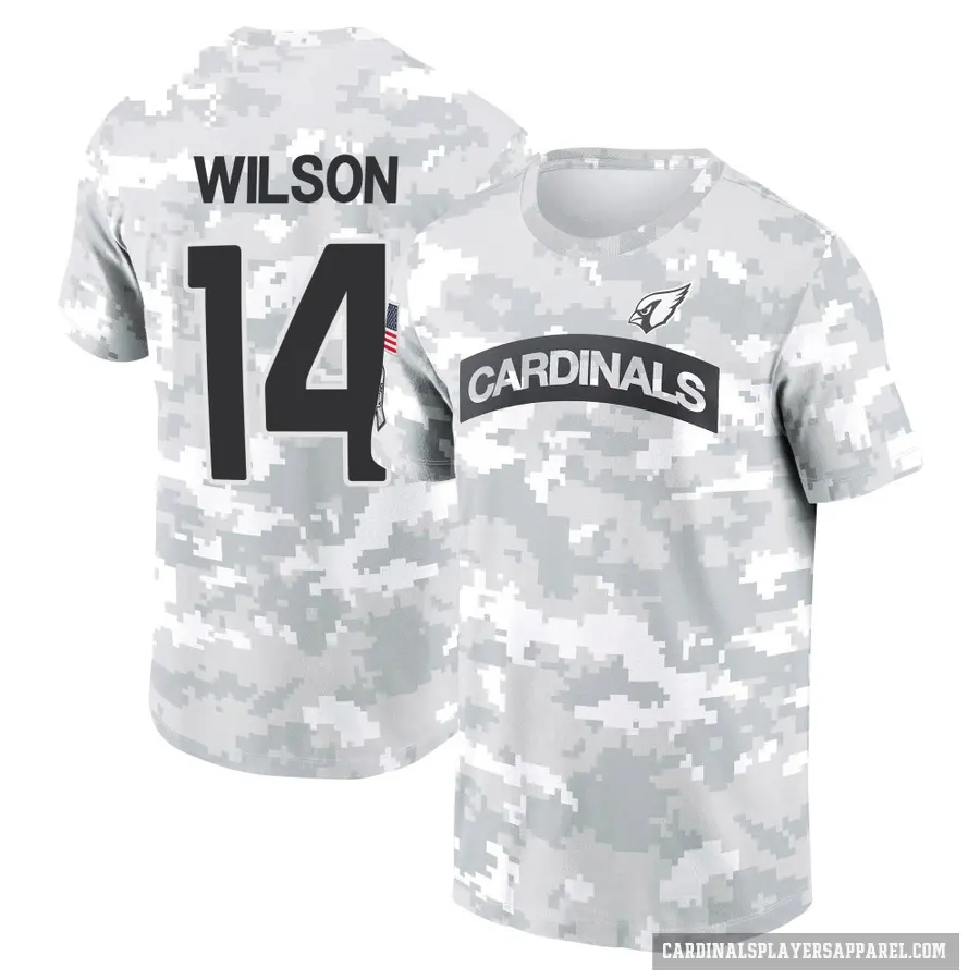 Men's ＃14 Michael Wilson Arizona Cardinals Camo Arctic 2024 Salute to Service Performance T-Shirt
