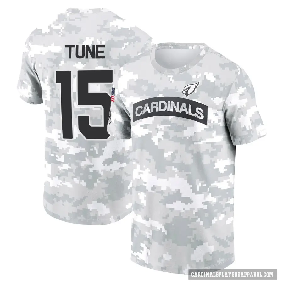 Men's ＃15 Clayton Tune Arizona Cardinals Camo Arctic 2024 Salute to Service Performance T-Shirt