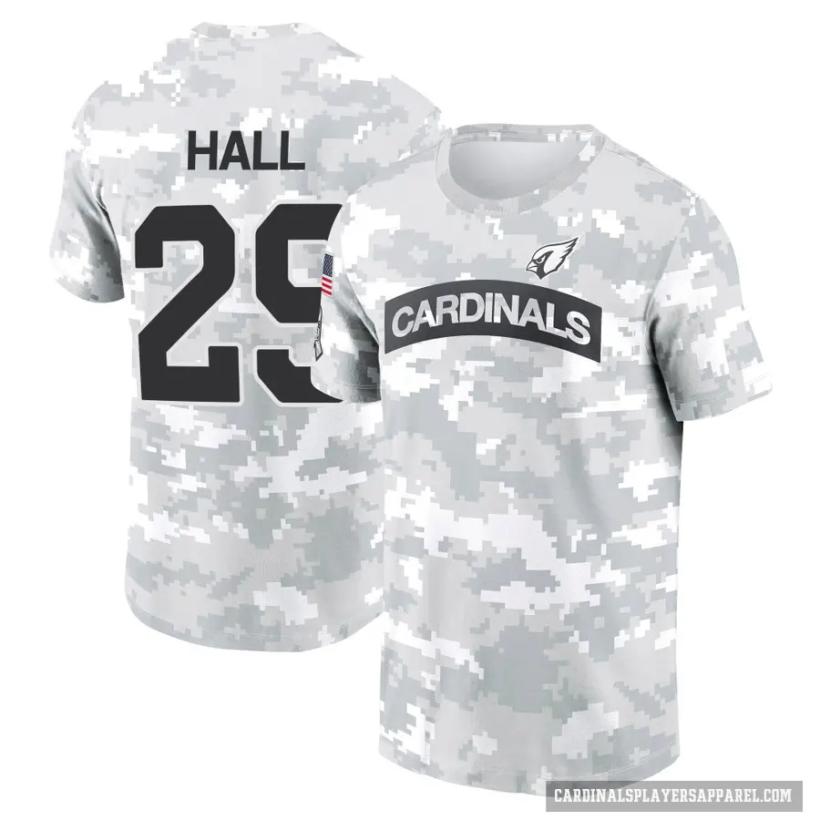 Men's ＃29 Hassan Hall Arizona Cardinals Camo Arctic 2024 Salute to Service Performance T-Shirt