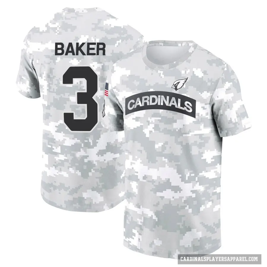 Men's ＃3 Budda Baker Arizona Cardinals Camo Arctic 2024 Salute to Service Performance T-Shirt