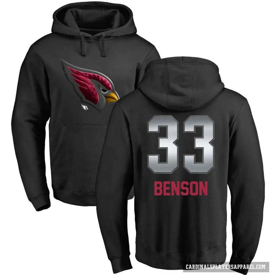 Men's ＃33 Trey Benson Arizona Cardinals Black Midnight Mascot Pullover Hoodie