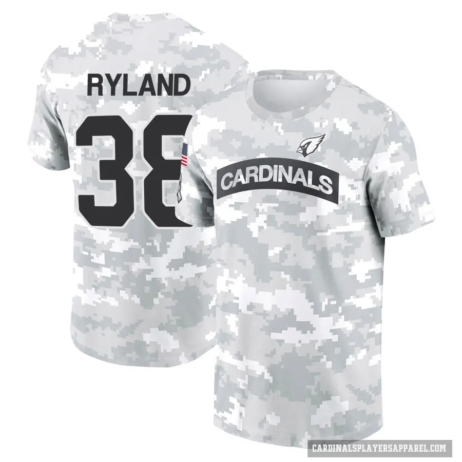 Men's ＃38 Chad Ryland Arizona Cardinals Camo Arctic 2024 Salute to Service Performance T-Shirt