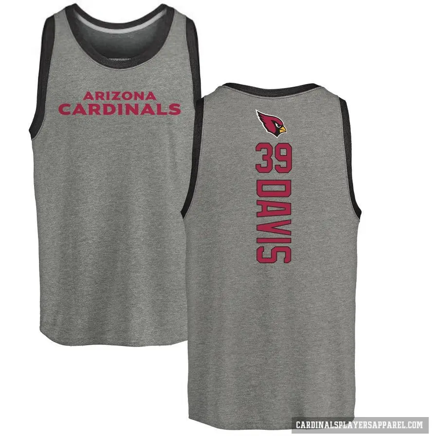 Men's ＃39 Jaden Davis Arizona Cardinals Ash Backer Tank Top