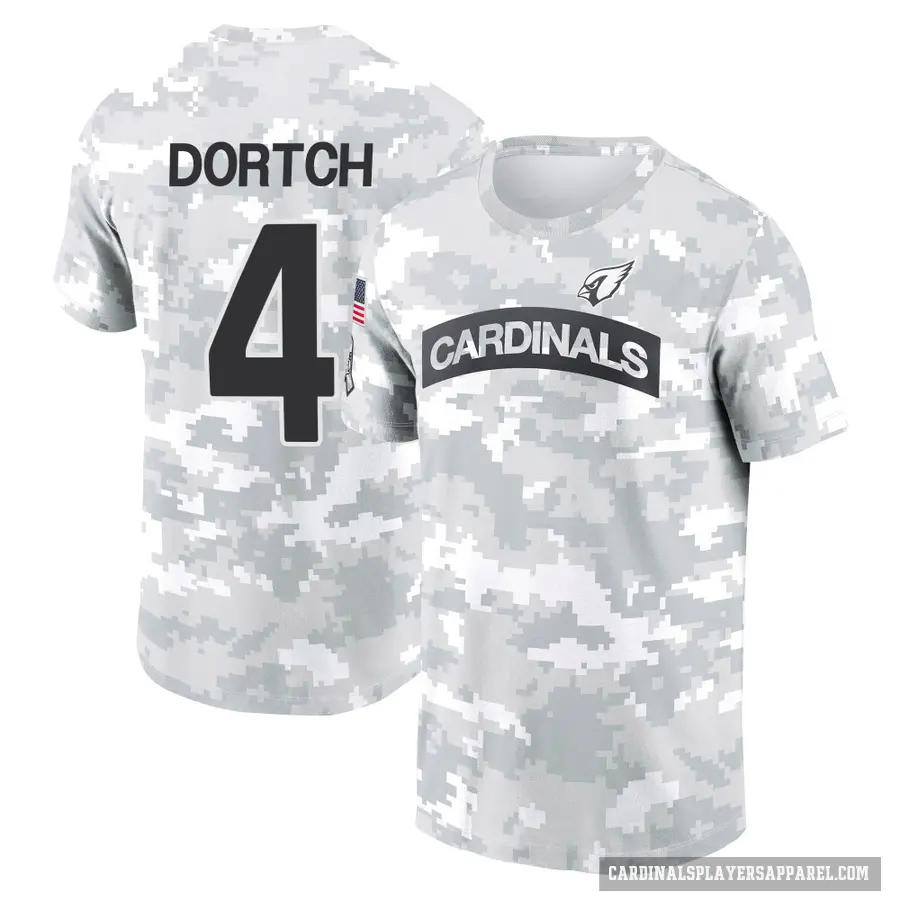 Men's ＃4 Greg Dortch Arizona Cardinals Camo Arctic 2024 Salute to Service Performance T-Shirt