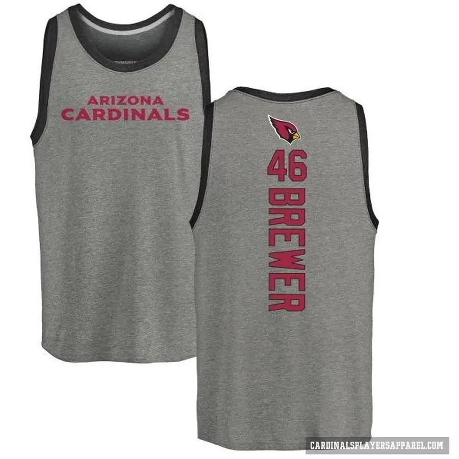 Men's ＃46 Aaron Brewer Arizona Cardinals Ash Backer Tank Top