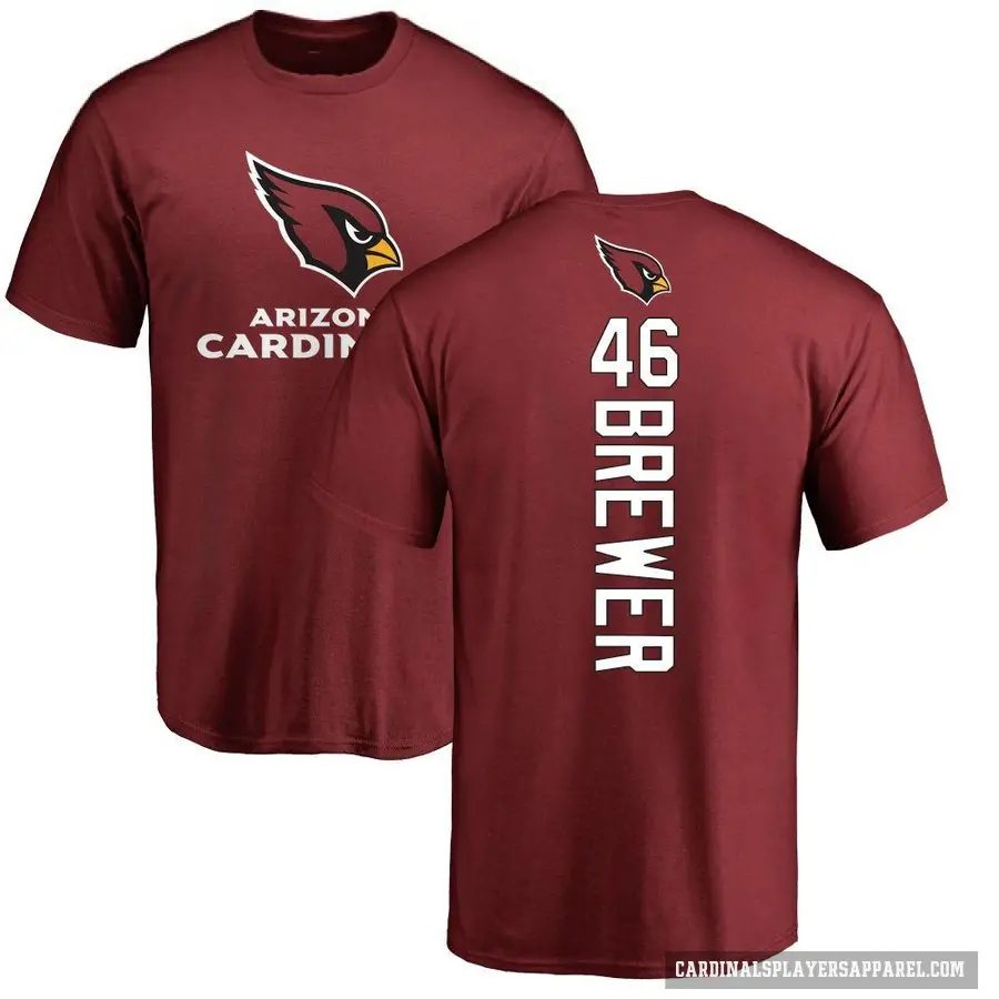 Men's ＃46 Aaron Brewer Arizona Cardinals Backer T-Shirt Maroon
