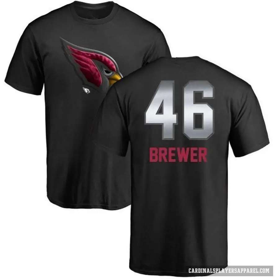 Men's ＃46 Aaron Brewer Arizona Cardinals Black Midnight Mascot T-Shirt