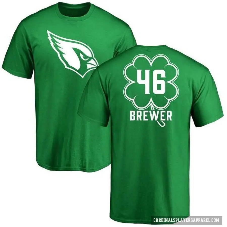 Men's ＃46 Aaron Brewer Arizona Cardinals Green St. Patrick's Day T-Shirt