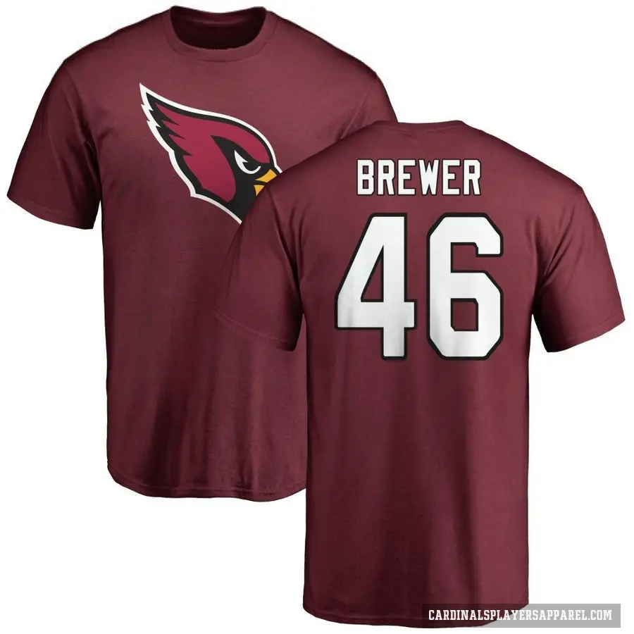 Men's ＃46 Aaron Brewer Arizona Cardinals Logo T-Shirt Maroon