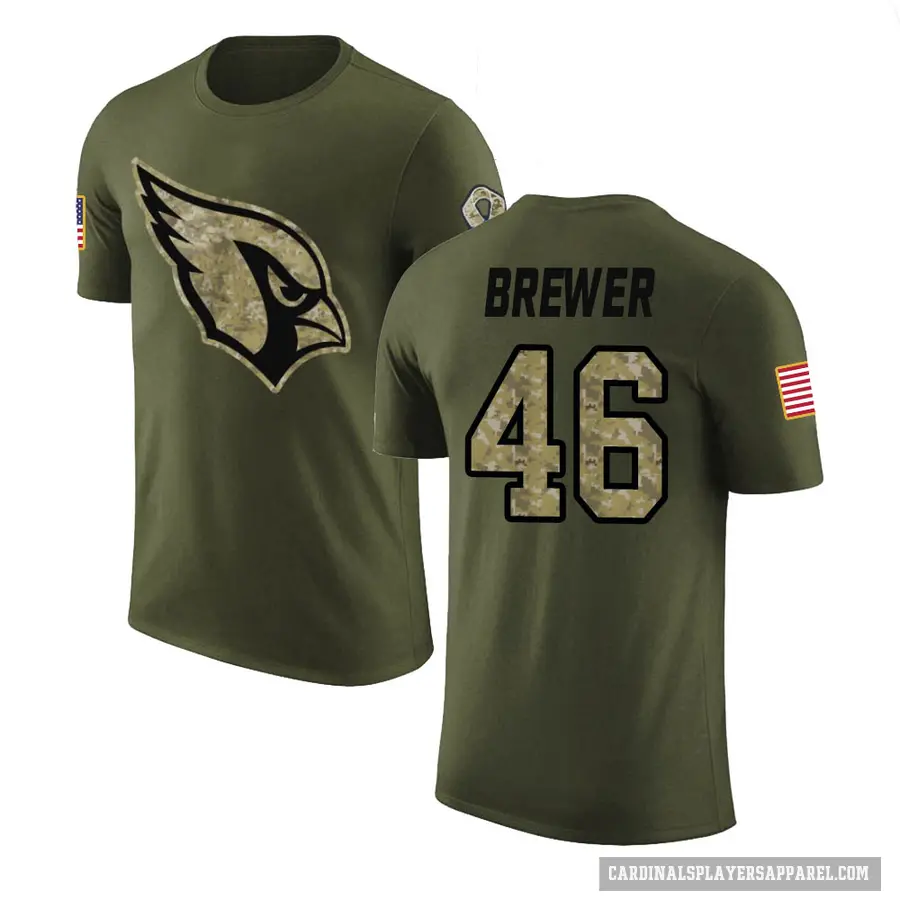 Men's ＃46 Aaron Brewer Arizona Cardinals Olive Salute to Service T-Shirt