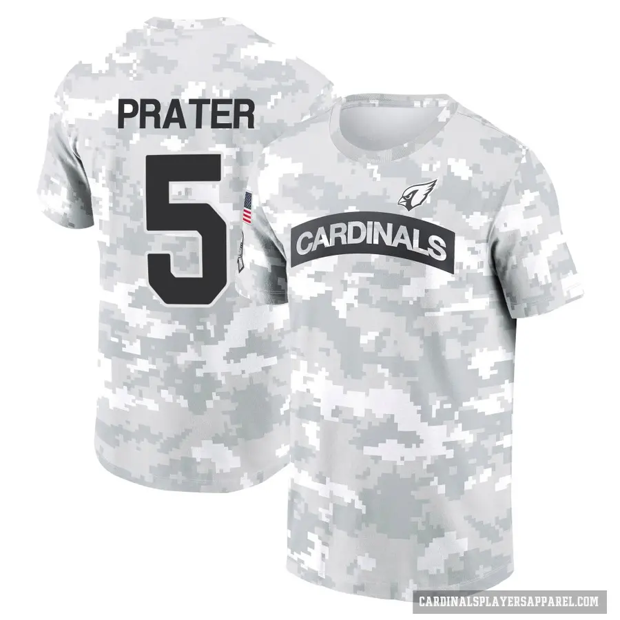Men's ＃5 Matt Prater Arizona Cardinals Camo Arctic 2024 Salute to Service Performance T-Shirt
