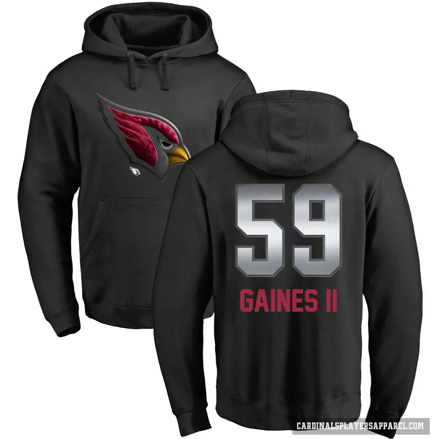 Men's ＃59 Jon Gaines II Arizona Cardinals Black Midnight Mascot Pullover Hoodie