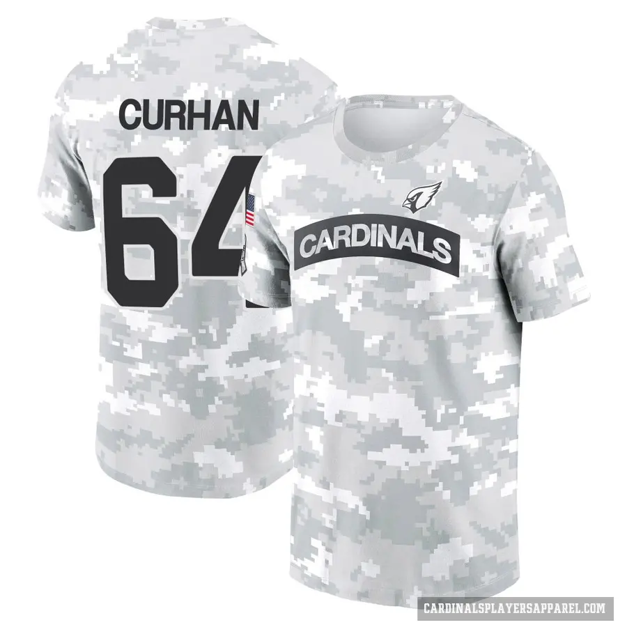 Men's ＃64 Jake Curhan Arizona Cardinals Camo Arctic 2024 Salute to Service Performance T-Shirt
