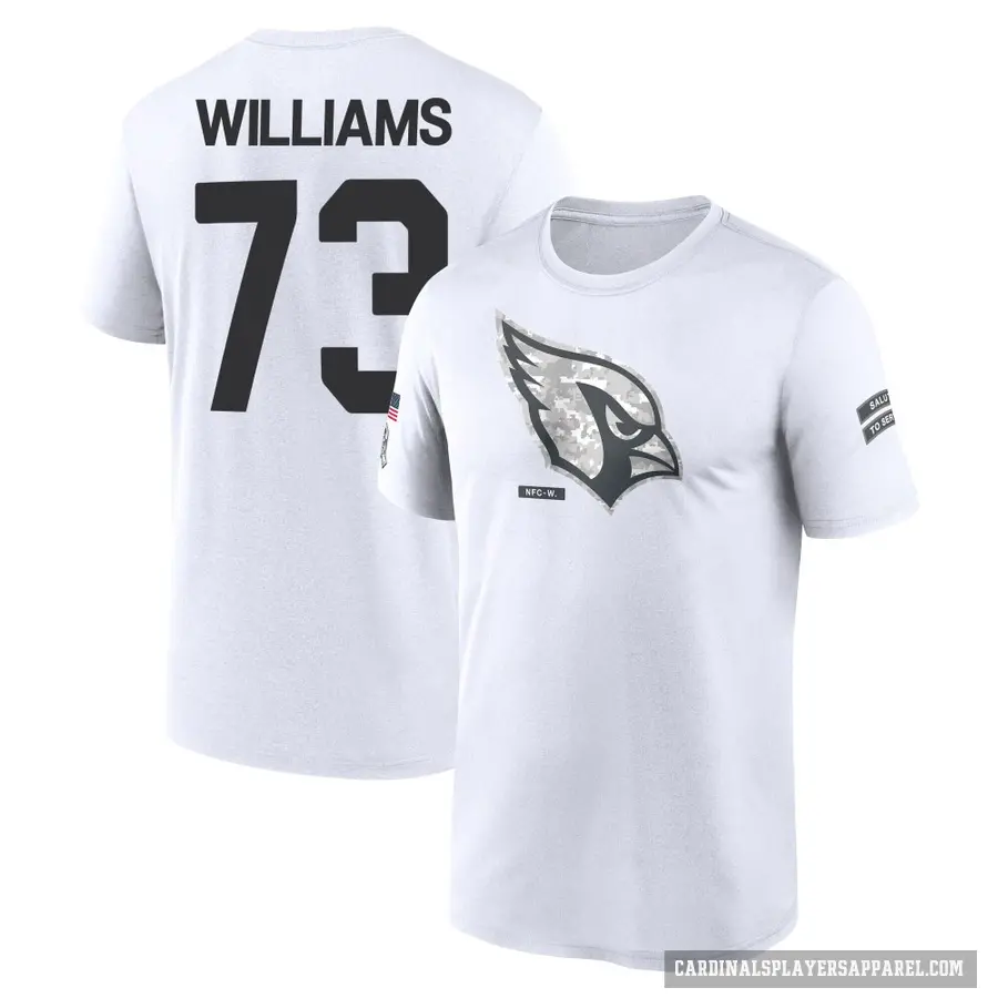 Men's ＃73 Jonah Williams Arizona Cardinals White 2024 Salute to Service Performance T-Shirt
