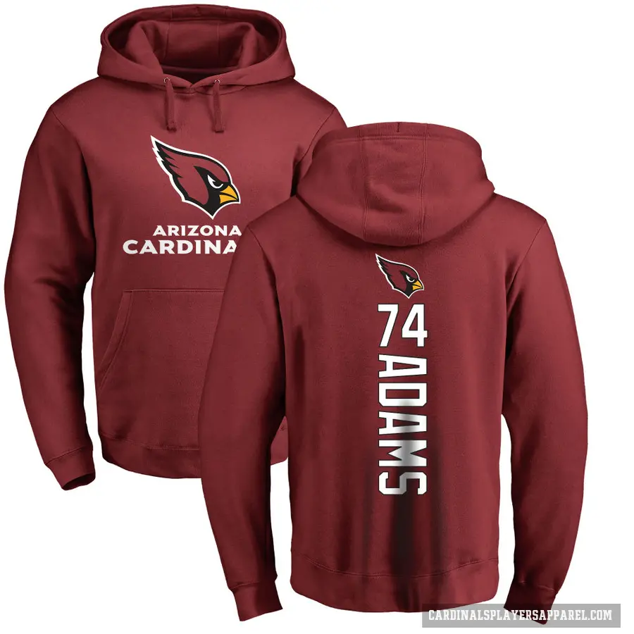 Men's ＃74 Isaiah Adams Arizona Cardinals Pro Line Maroon Backer Pullover Hoodie
