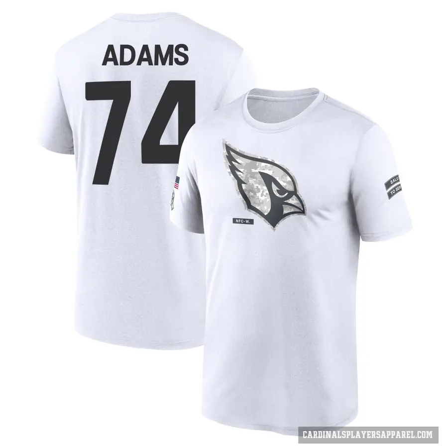 Men's ＃74 Isaiah Adams Arizona Cardinals White 2024 Salute to Service Performance T-Shirt