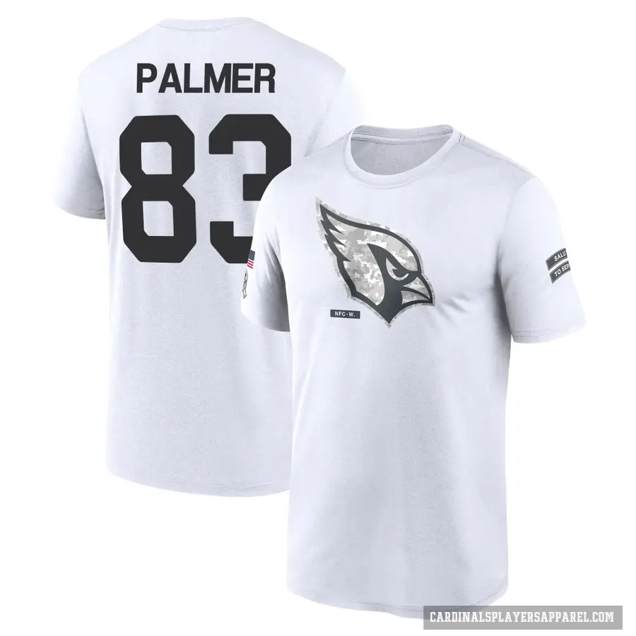 Men's ＃83 Tejhaun Palmer Arizona Cardinals White 2024 Salute to Service Performance T-Shirt