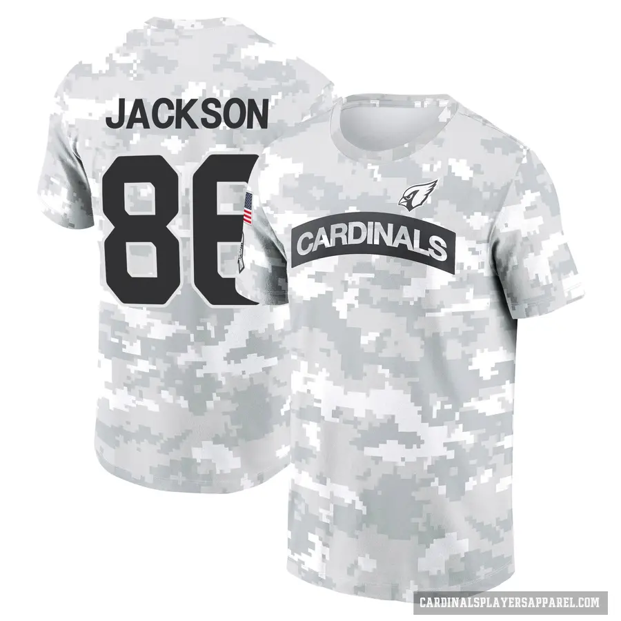 Men's ＃86 Trishton Jackson Arizona Cardinals Camo Arctic 2024 Salute to Service Performance T-Shirt
