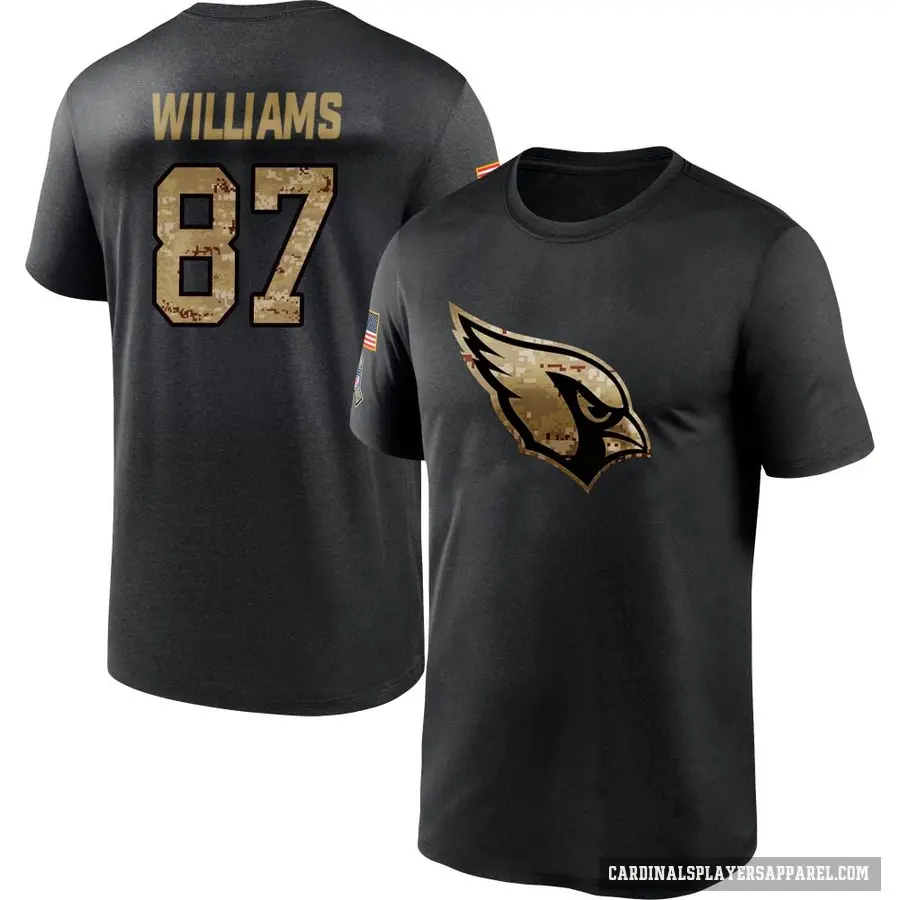 Men's ＃87 Maxx Williams Arizona Cardinals Black 2020 Salute To Service Performance T-Shirt