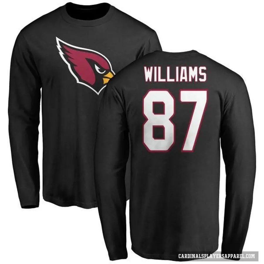 Men's ＃87 Maxx Williams Arizona Cardinals Black Logo Long Sleeve T-Shirt