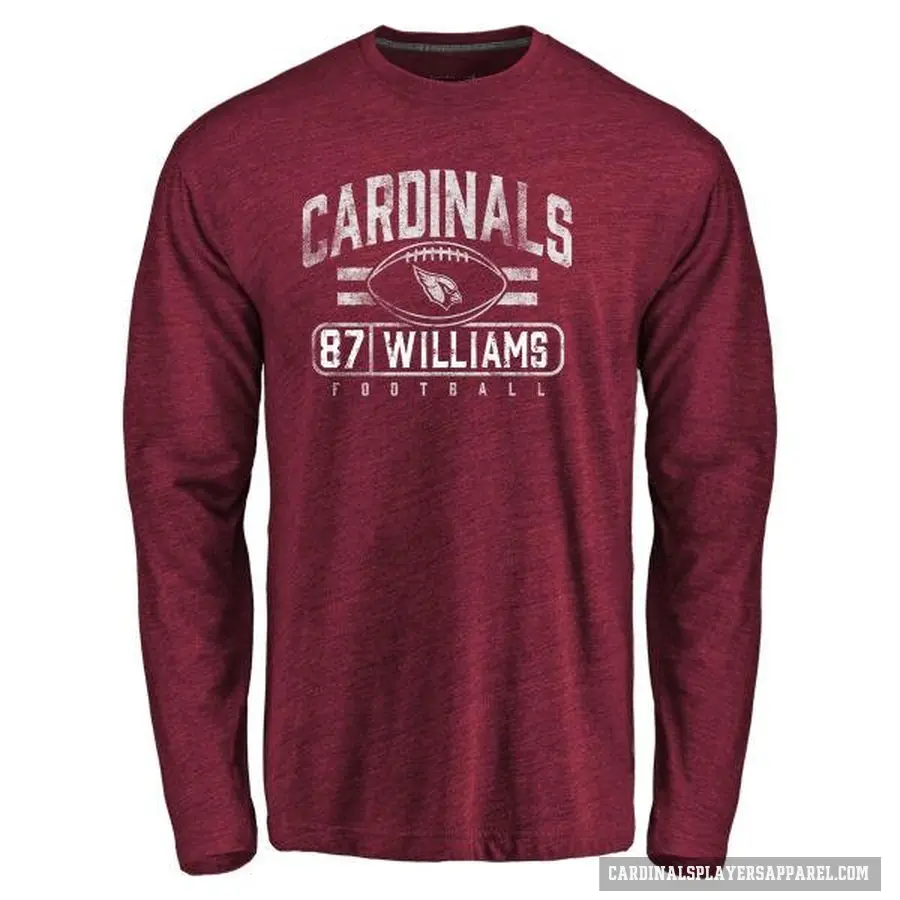 Men's ＃87 Maxx Williams Arizona Cardinals Flanker Long Sleeve T-Shirt Garnet