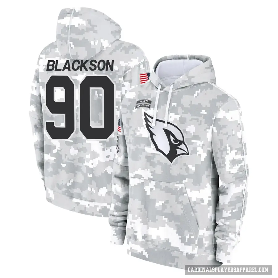 Men's ＃90 Angelo Blackson Arizona Cardinals Arctic Camo 2024 Salute to Service Club Fleece Pullover Hoodie