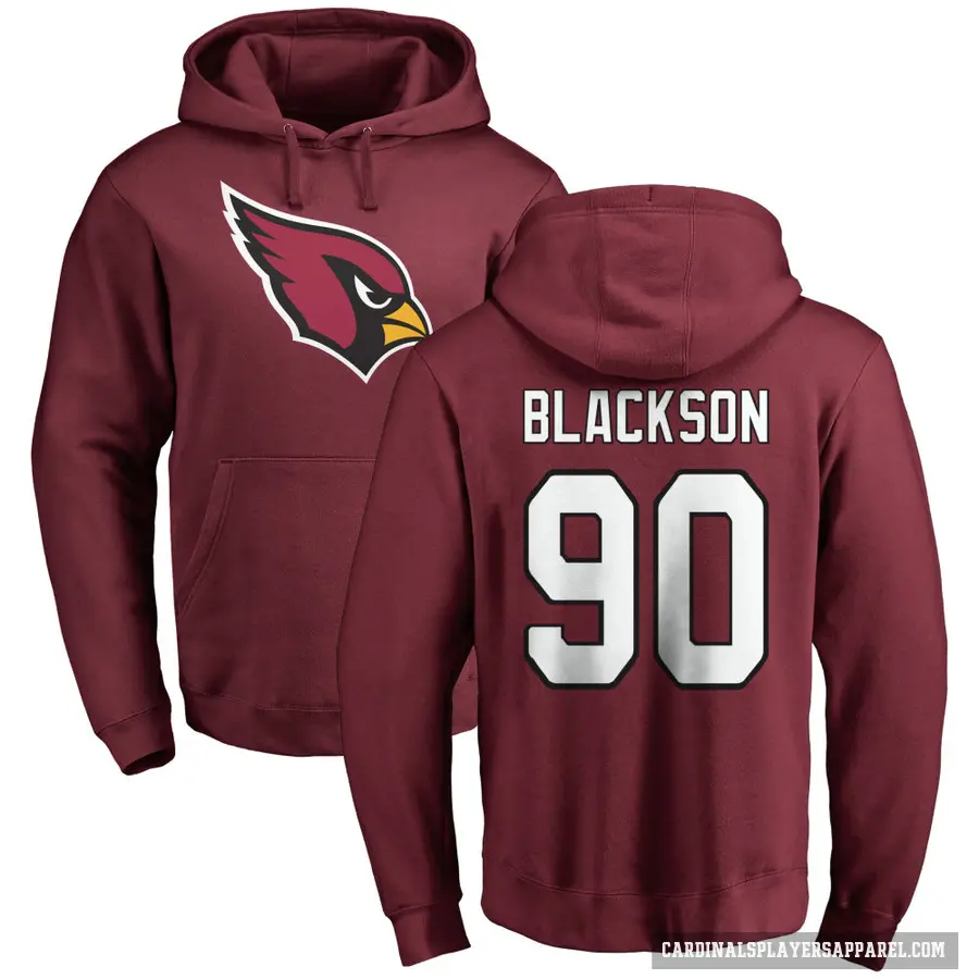 Men's ＃90 Angelo Blackson Arizona Cardinals Pro Line Maroon Name & Number Logo Pullover Hoodie