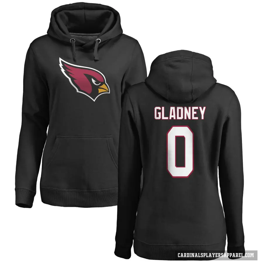 Women's ＃0 Jeff Gladney Arizona Cardinals Black Pro Line Name & Number Logo Pullover Hoodie