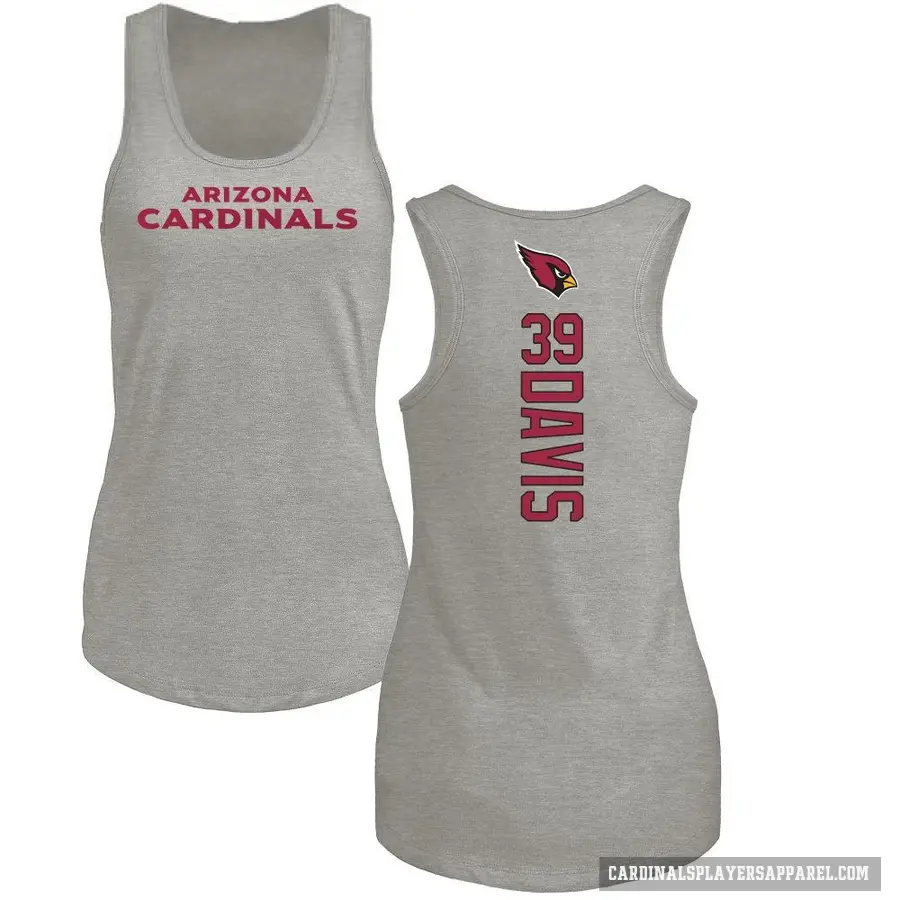 Women's ＃39 Jaden Davis Arizona Cardinals Ash Backer Tank Top
