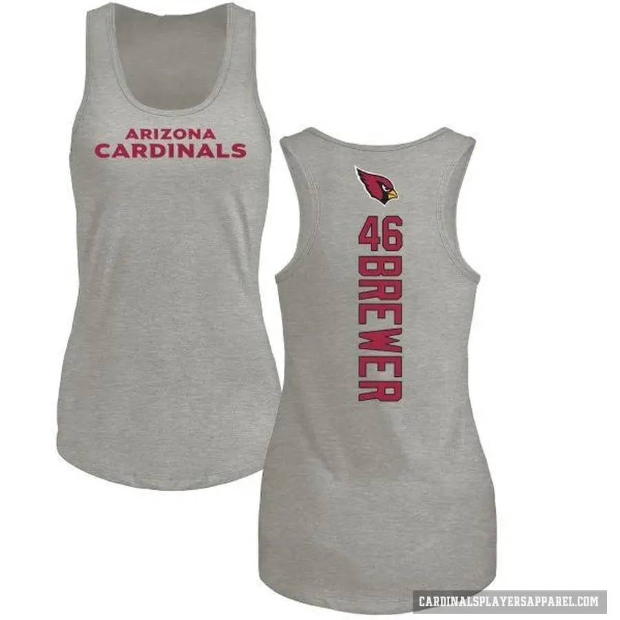 Women's ＃46 Aaron Brewer Arizona Cardinals Ash Backer Tank Top