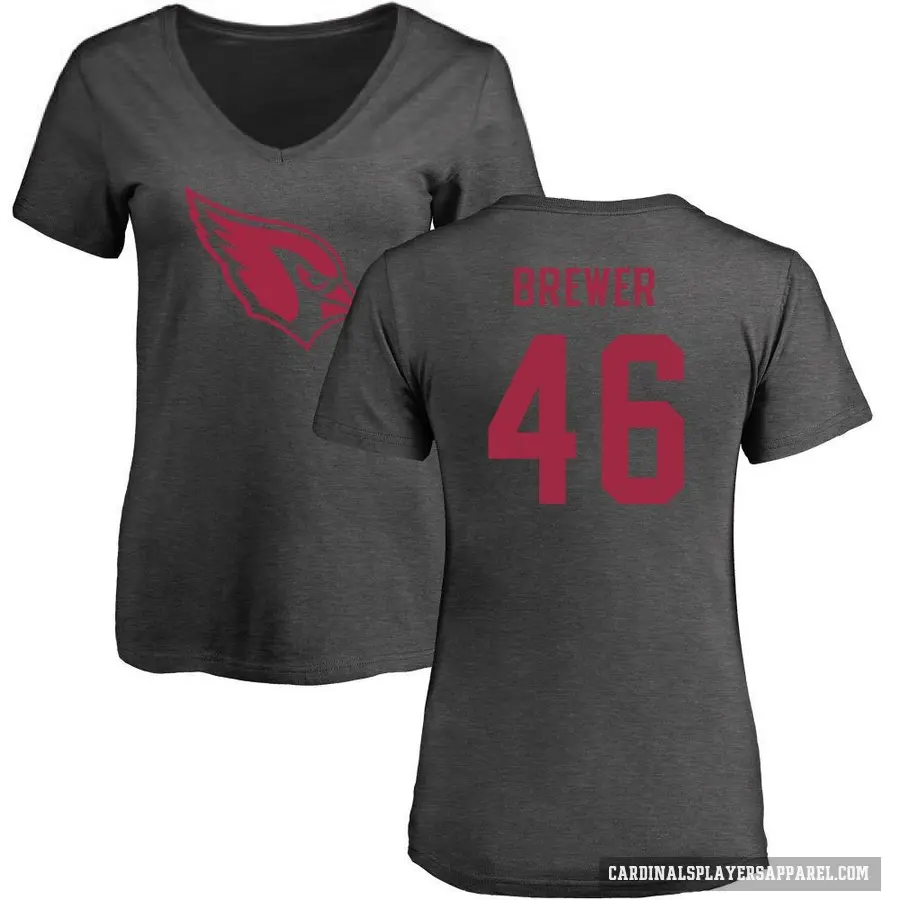 Women's ＃46 Aaron Brewer Arizona Cardinals Ash One Color T-Shirt