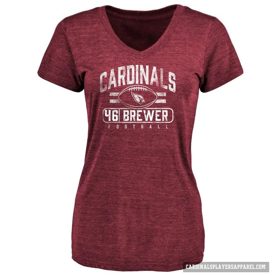 Women's ＃46 Aaron Brewer Arizona Cardinals Flanker T-Shirt Maroon