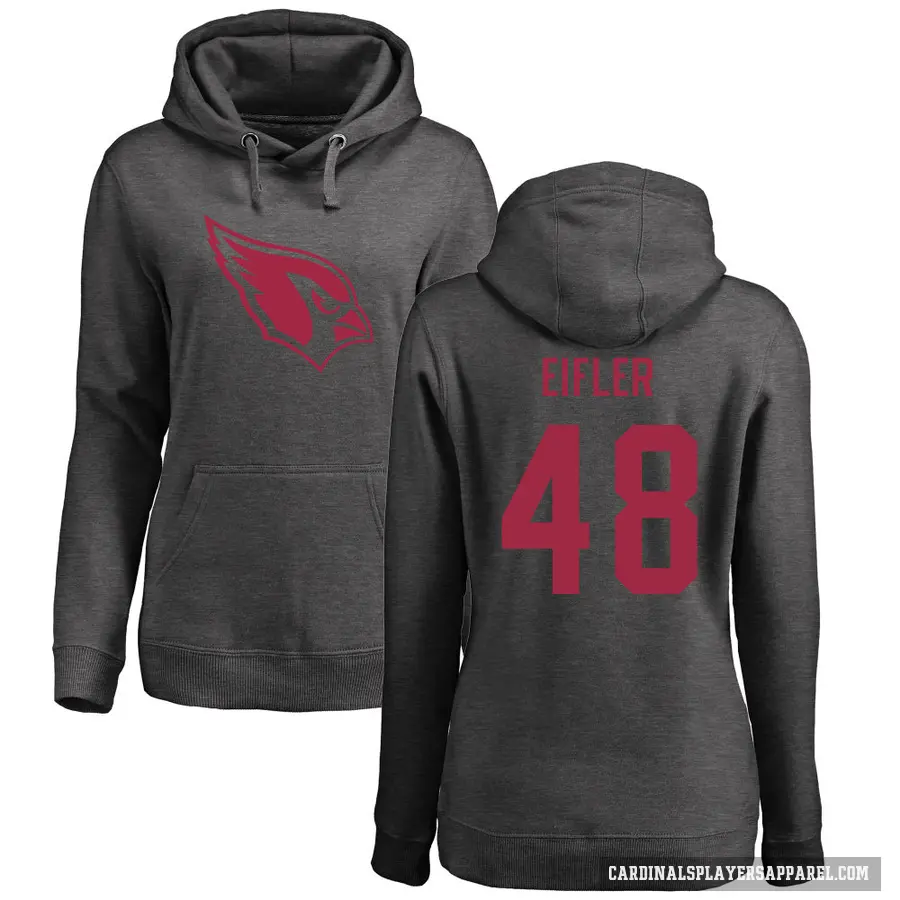 Women's ＃48 Milo Eifler Arizona Cardinals Pro Line by Branded Ash One Color Pullover Hoodie
