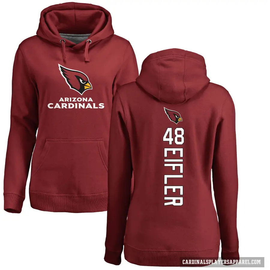 Women's ＃48 Milo Eifler Arizona Cardinals Pro Line Maroon Backer Pullover Hoodie