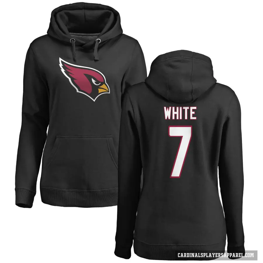 Women's ＃7 Kyzir White Arizona Cardinals Black Pro Line Name & Number Logo Pullover Hoodie