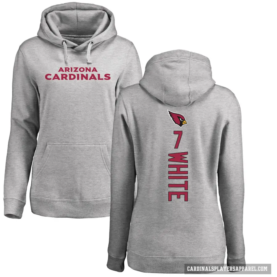 Women's ＃7 Kyzir White Arizona Cardinals Pro Line Ash Backer Pullover Hoodie