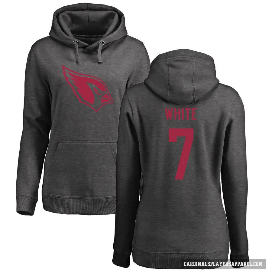 Women's ＃7 Kyzir White Arizona Cardinals Pro Line by Branded Ash One Color Pullover Hoodie