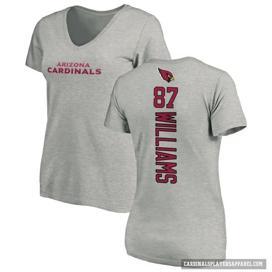 Women's ＃87 Maxx Williams Arizona Cardinals Ash Backer V-Neck T-Shirt