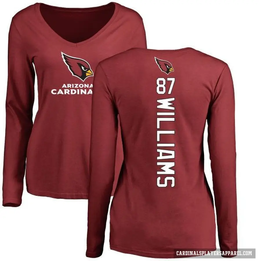 Women's ＃87 Maxx Williams Arizona Cardinals Backer Slim Fit Long Sleeve T-Shirt Maroon