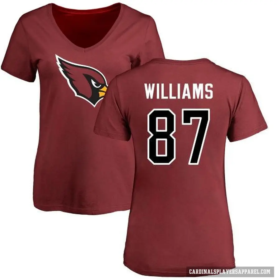 Women's ＃87 Maxx Williams Arizona Cardinals Logo Slim Fit T-Shirt Maroon