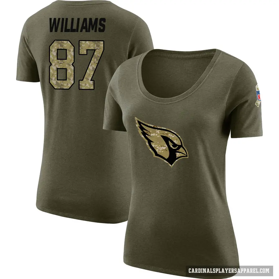 Women's ＃87 Maxx Williams Arizona Cardinals Olive Salute to Service Scoop Neck T-Shirt