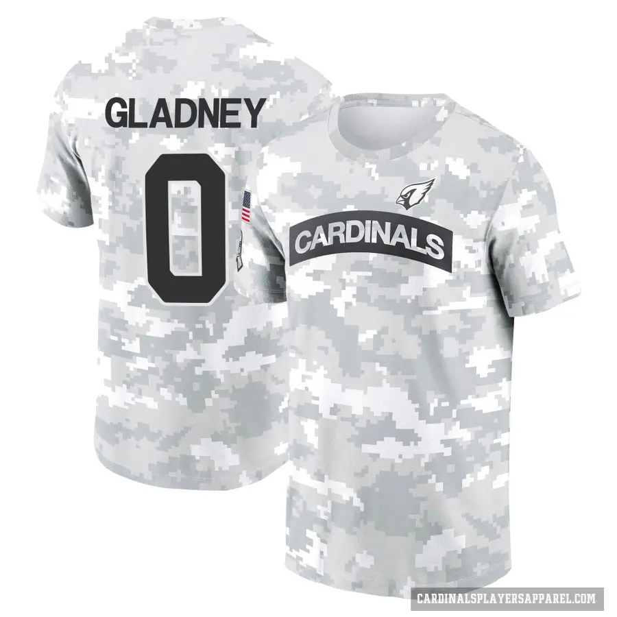 Youth ＃0 Jeff Gladney Arizona Cardinals Camo Arctic 2024 Salute to Service Performance T-Shirt