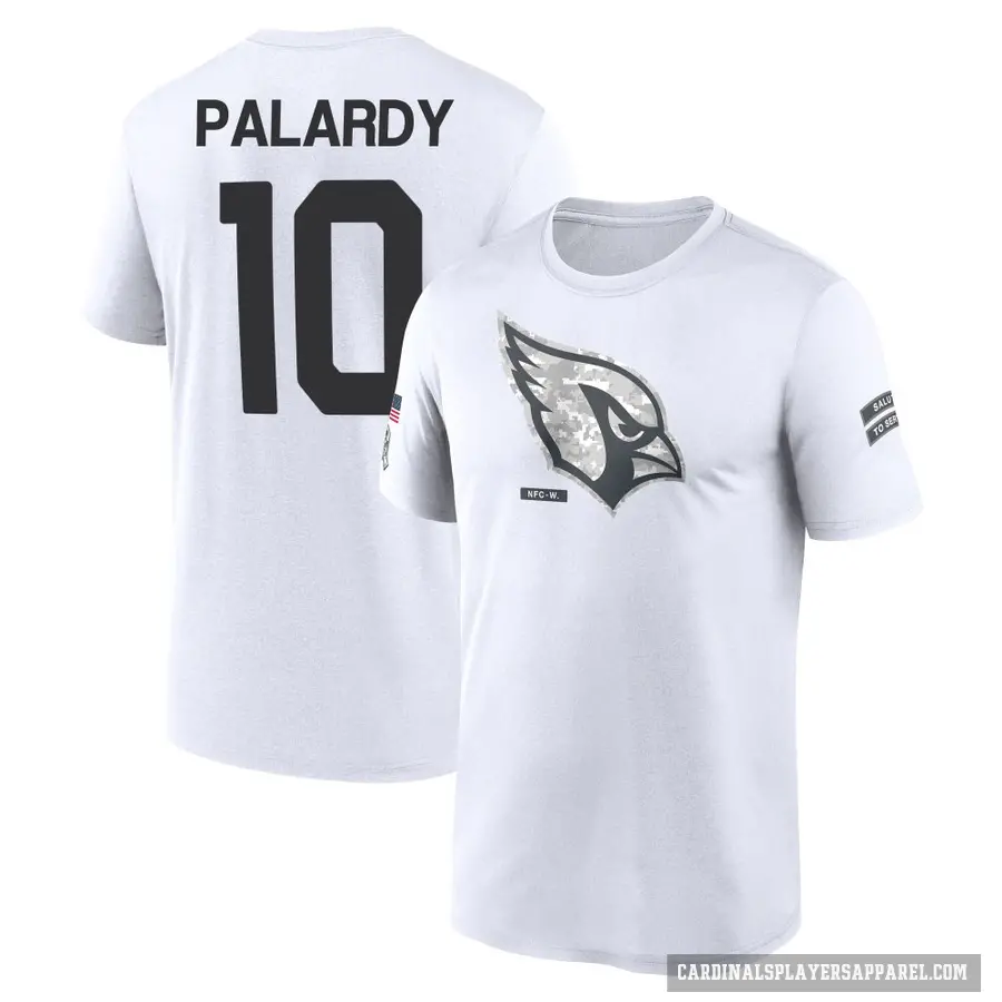 Youth ＃10 Michael Palardy Arizona Cardinals White 2024 Salute to Service Performance T-Shirt