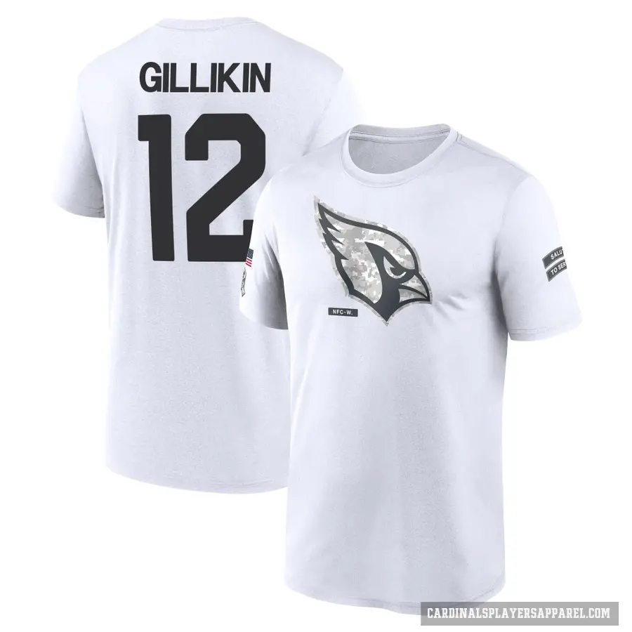 Youth ＃12 Blake Gillikin Arizona Cardinals White 2024 Salute to Service Performance T-Shirt