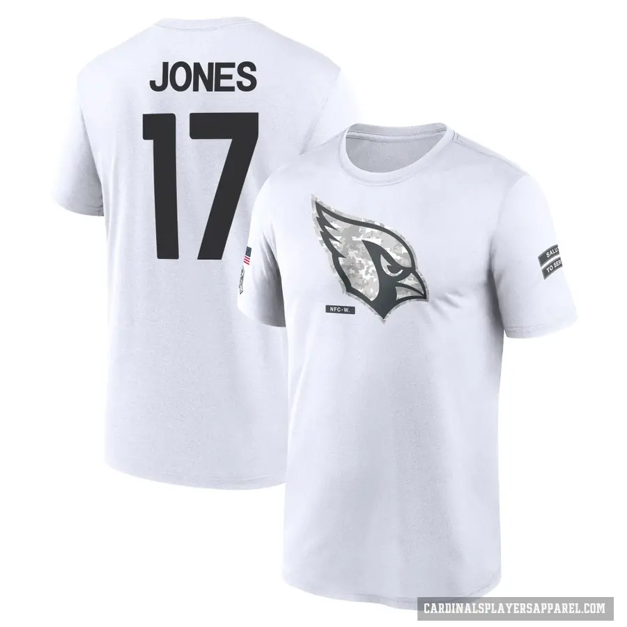 Youth ＃17 Zay Jones Arizona Cardinals White 2024 Salute to Service Performance T-Shirt