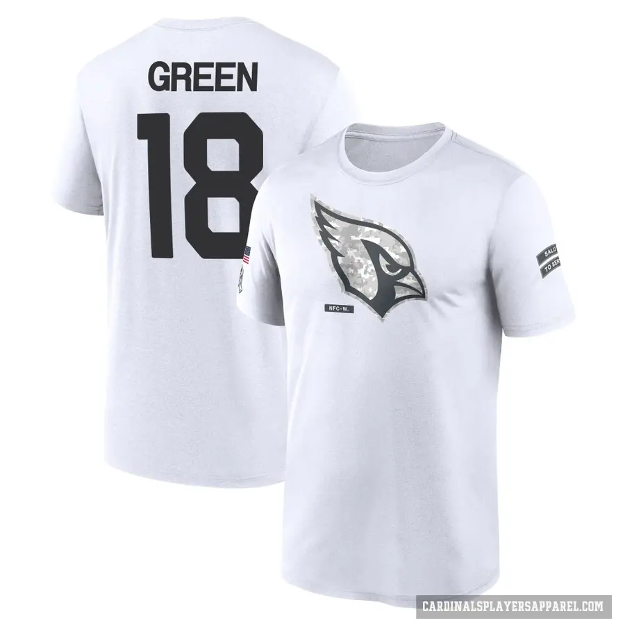 Youth ＃18 A.J. Green Arizona Cardinals White 2024 Salute to Service Performance T-Shirt