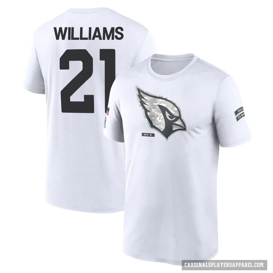 Youth ＃21 Garrett Williams Arizona Cardinals White 2024 Salute to Service Performance T-Shirt