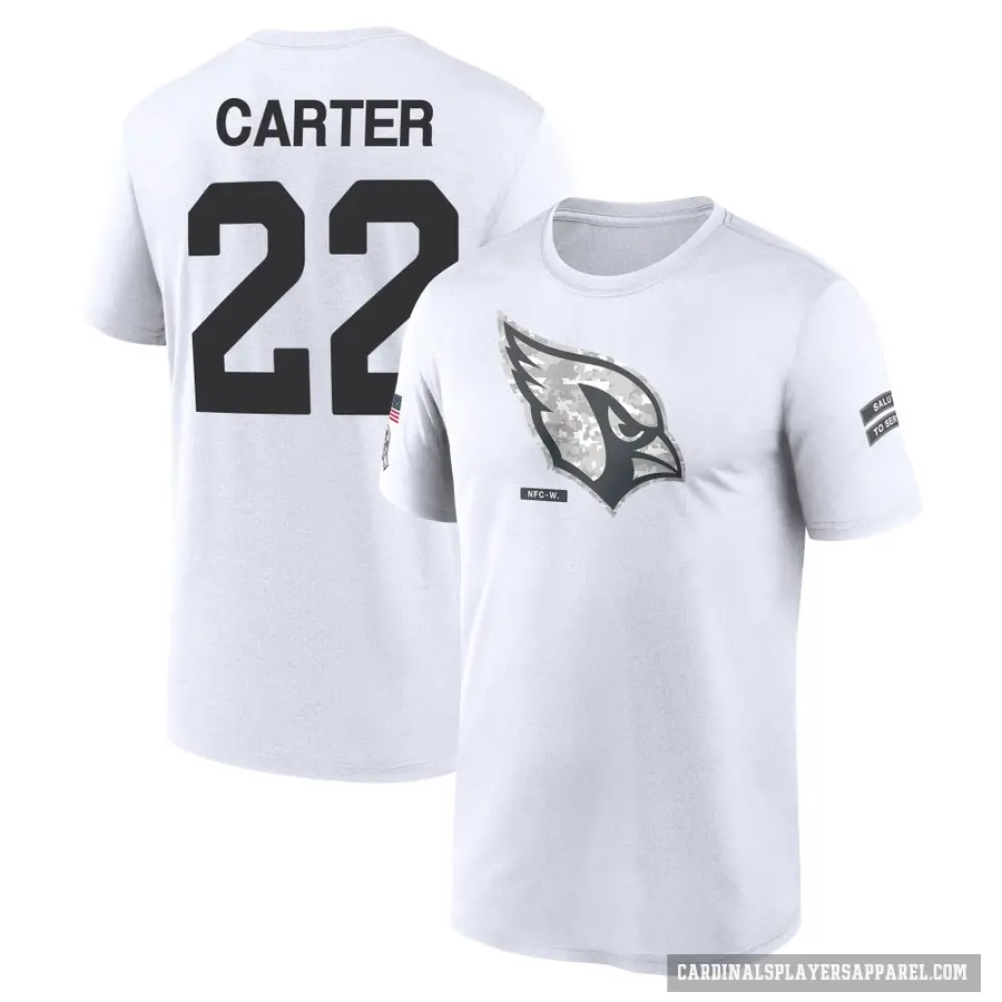 Youth ＃22 Michael Carter Arizona Cardinals White 2024 Salute to Service Performance T-Shirt