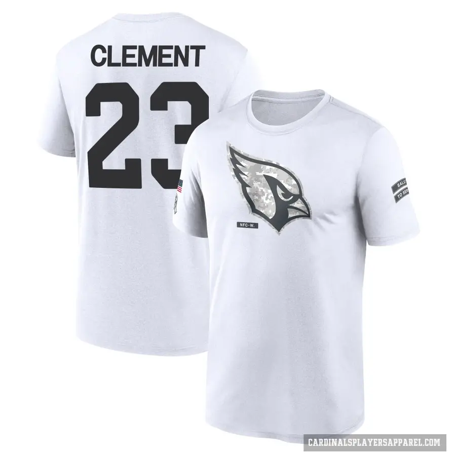 Youth ＃23 Corey Clement Arizona Cardinals White 2024 Salute to Service Performance T-Shirt