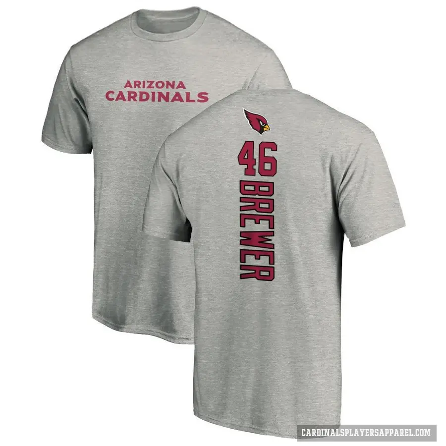 Youth ＃46 Aaron Brewer Arizona Cardinals Ash Backer T-Shirt
